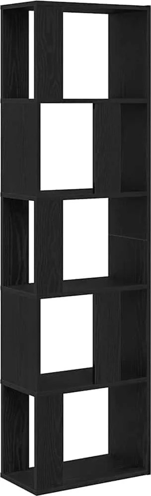 vidaXL fekete tölgy szerelt fa könyvszekrény/szobaosztó 45x24x159 cm
