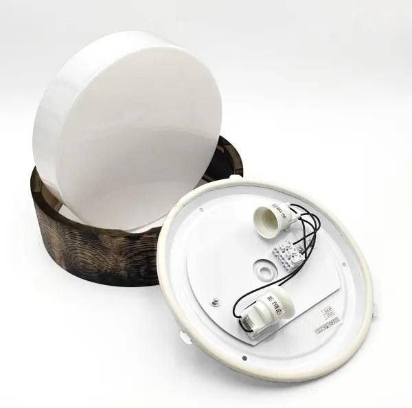 Fürdőszobai mennyezeti lámpa OAK SMOKY 2xE27/15W IP54, 27,5 cm, tölgy/barna