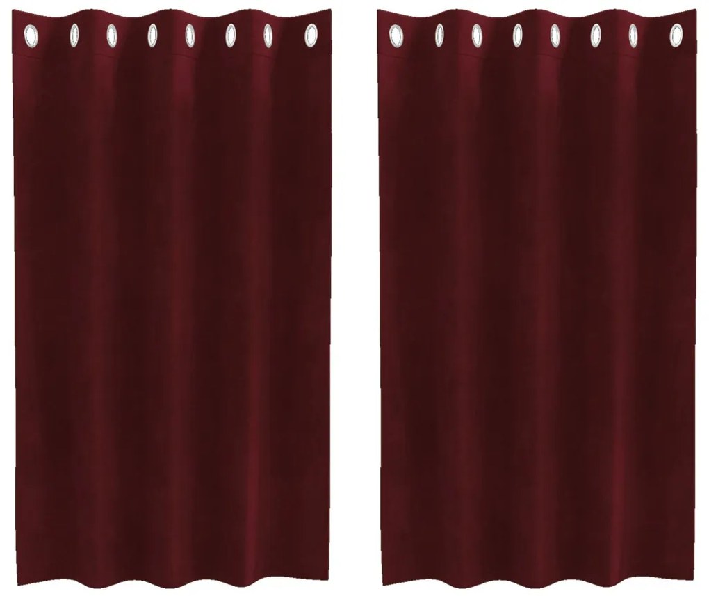 Függönyök függönyökkel 2 pcs bordó 140 x 140 cm Bársony
