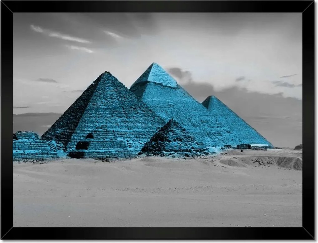 Poszterek keretben 40x30 Kék piramisok