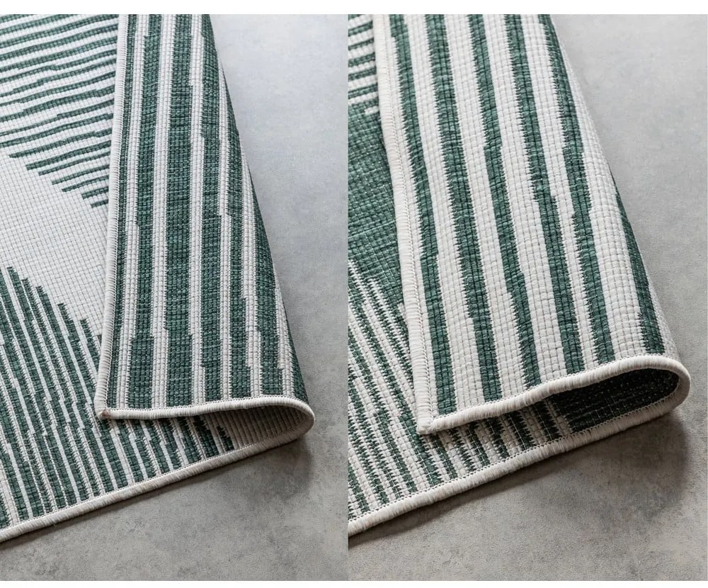 Zöld-krémszínű kültéri szőnyeg 80x150 cm Gemini – Elle Decoration