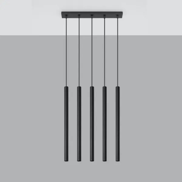 Sollux SL.0472 - Csillár zsinóron PASTELO 5 5xG9/8W/230V fekete