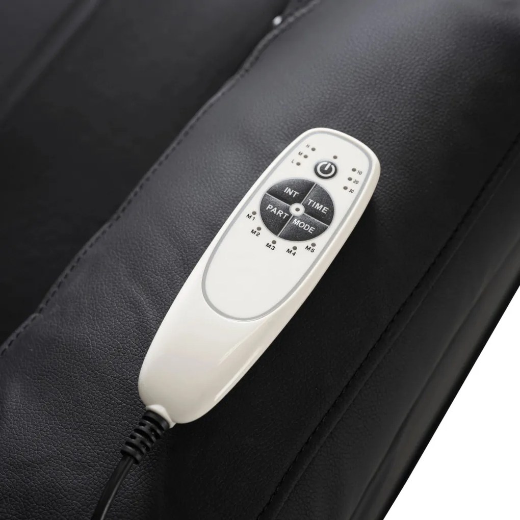 Elektromosan Vezérelhető Masszázsfunkciós Relaxfotel Fekete Eco-bőr Kárpittal. BOX
