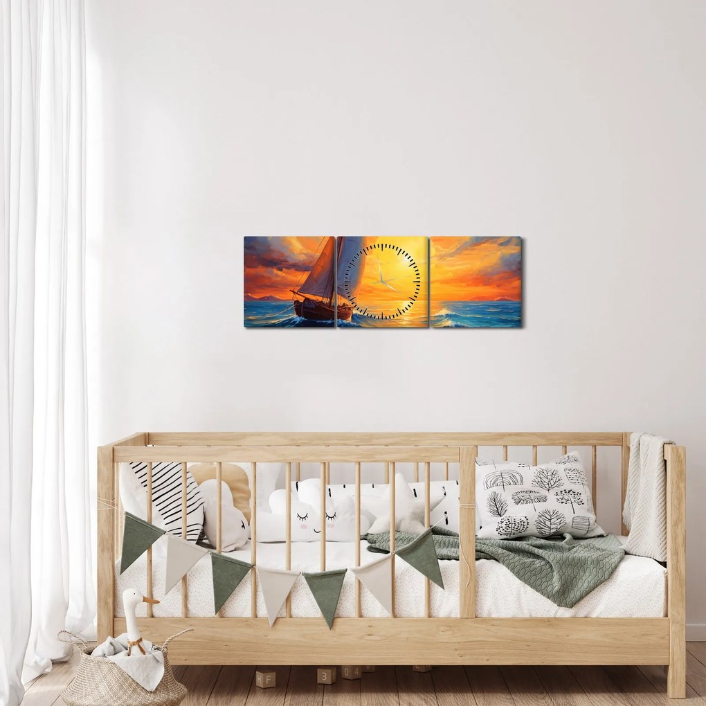 Kép - Vitorlások (órával) (90x30 cm)
