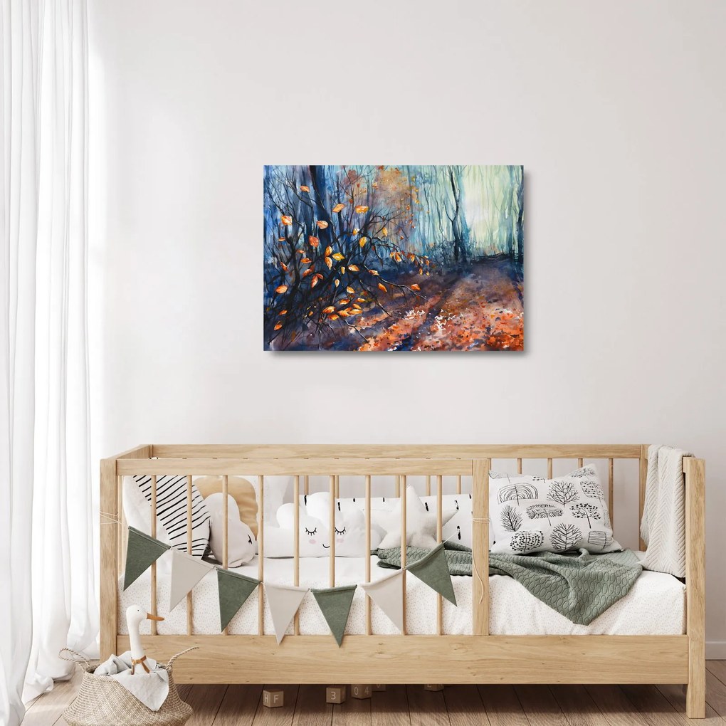 Kép - Az őszi nap sugarai (üvegen) (70x50 cm)