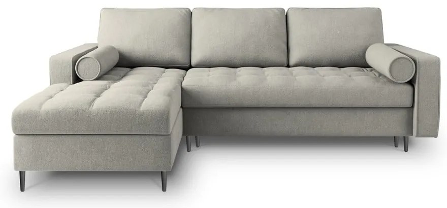 Santo világosszürke kinyitható sarokkanapé, bal oldali - Milo Casa