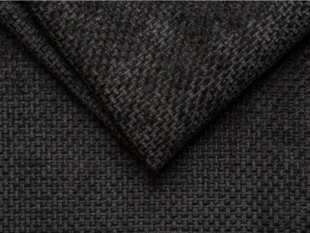 Fekete kárpitozott franciaágy ágytámla nélkül 200x200 cm Whale – Micadoni