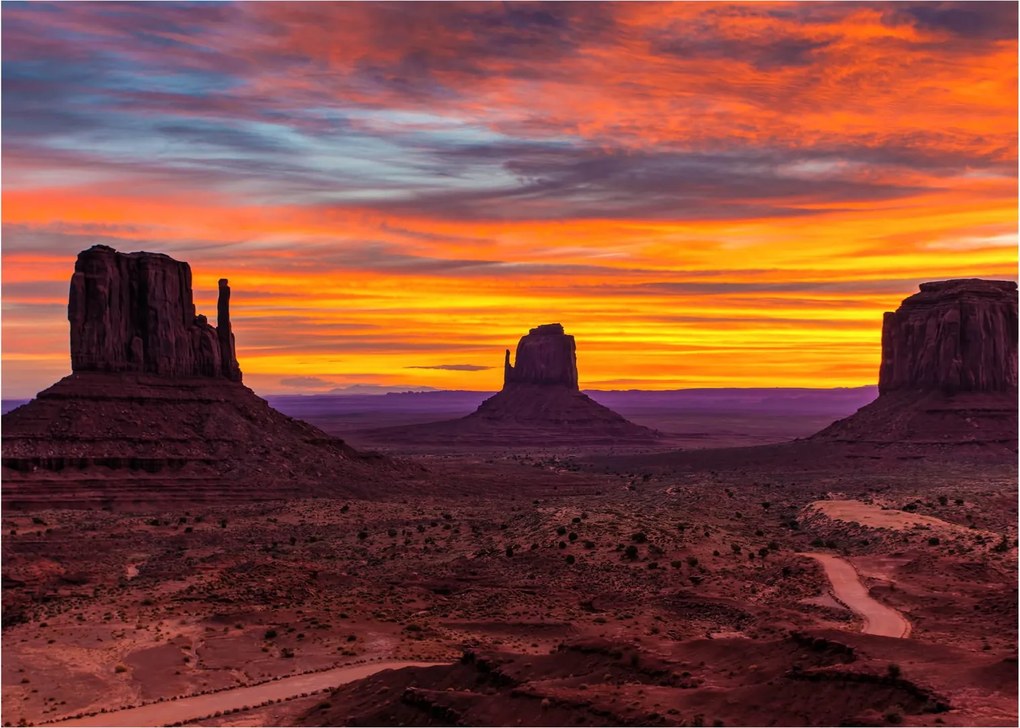 Kép - Emlékmű - völgy Arizonában (üvegen) (70x50 cm)