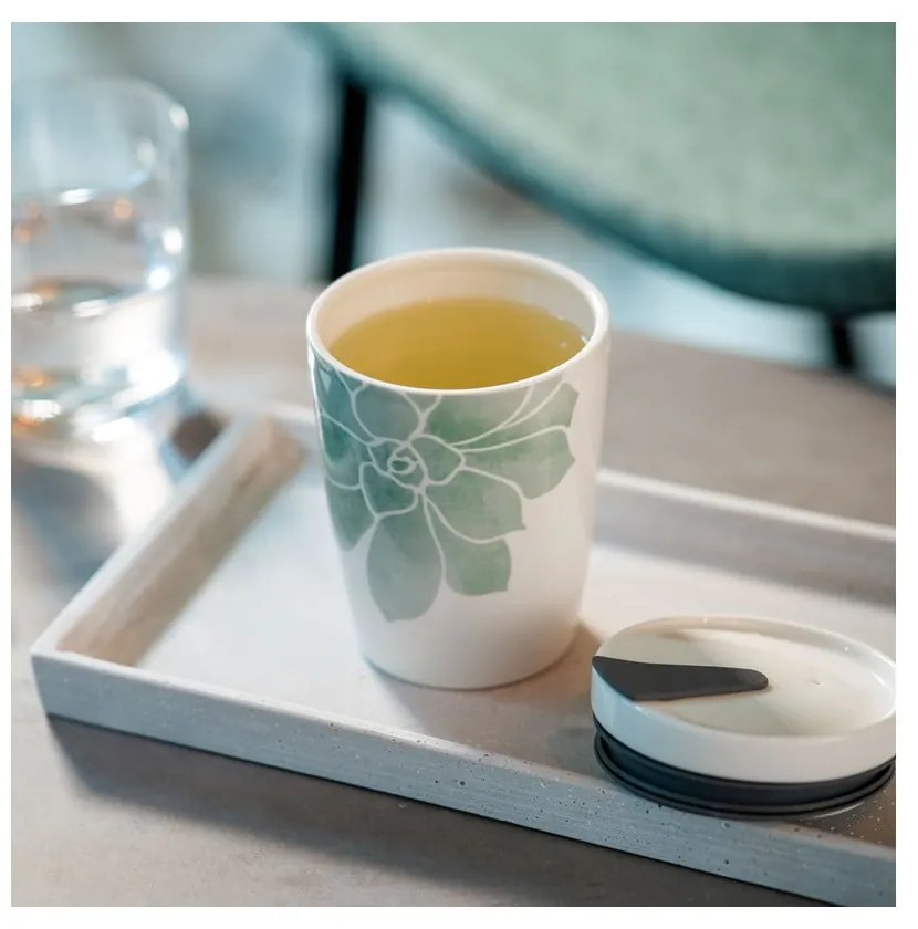 Like To Go zöld-fehér porcelán utazóbögre, 290 ml - Villeroy & Boch