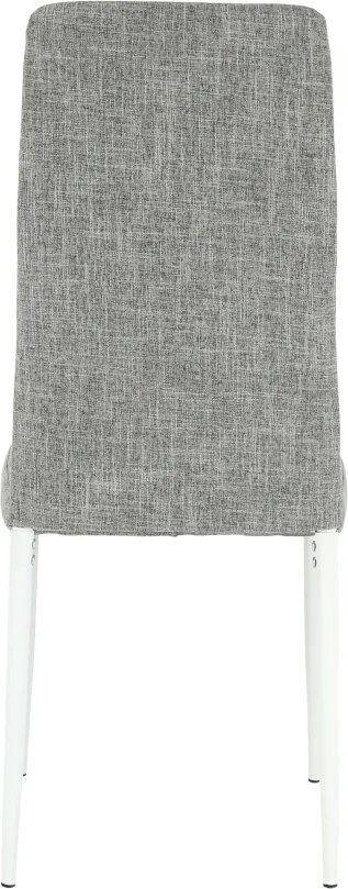 Étkezőszék, világos szürke szövet/fehér fém, COLETA NOVA