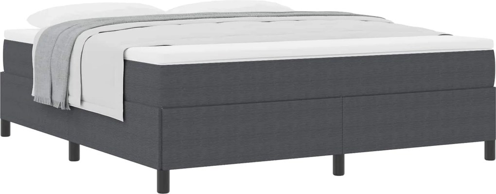 vidaXL Boxrugós ágy Sötétszürke 180 x 200 cm Bársonyos szövet