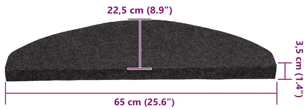 30 db fekete öntapadó lépcsőszőnyeg 65 x 22,5 x 3,5 cm