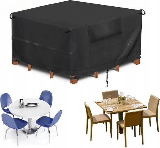 Kerti asztalhuzat 125 x 125 x 74 cm fekete