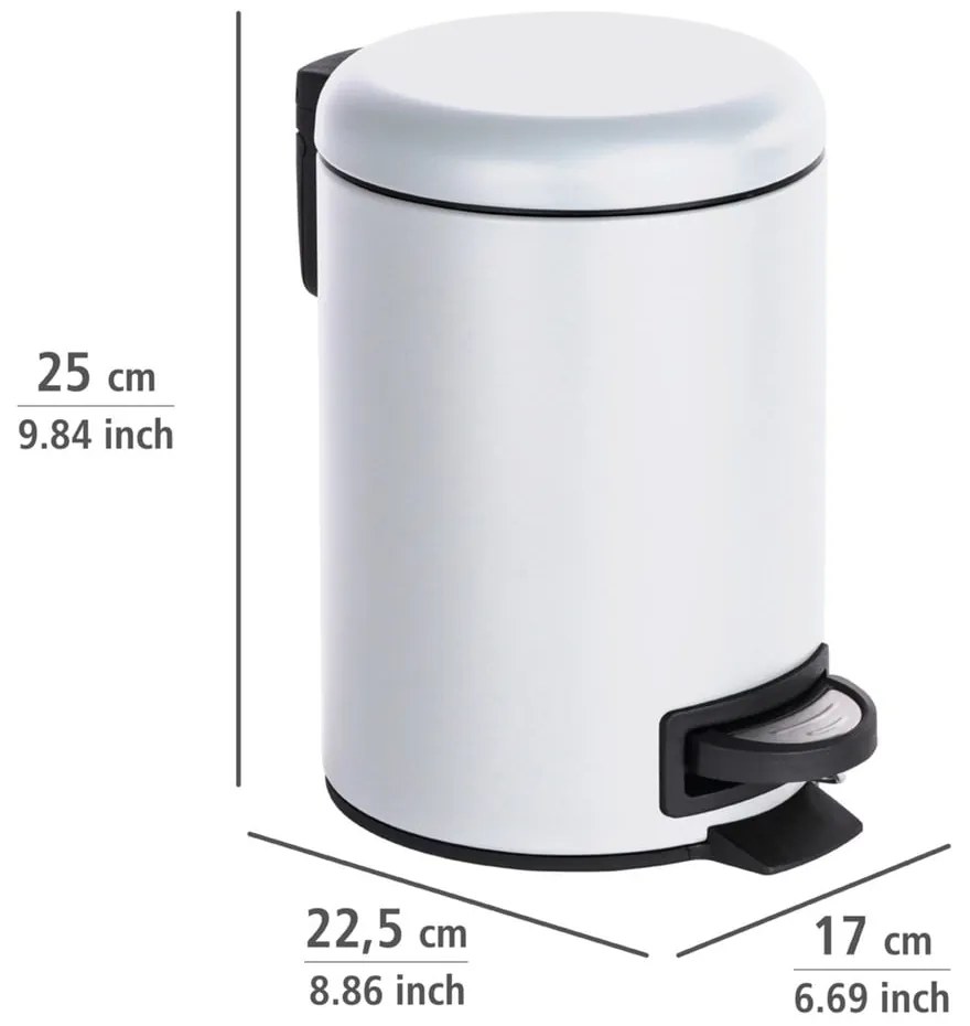 Leman fehér szemetes, 3 l - Wenko