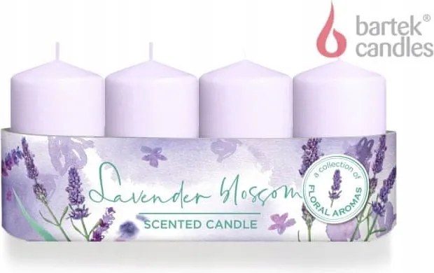 Illatos gyertyák 4/40/70 Levendulavirág 240g, 4 db-os készlet