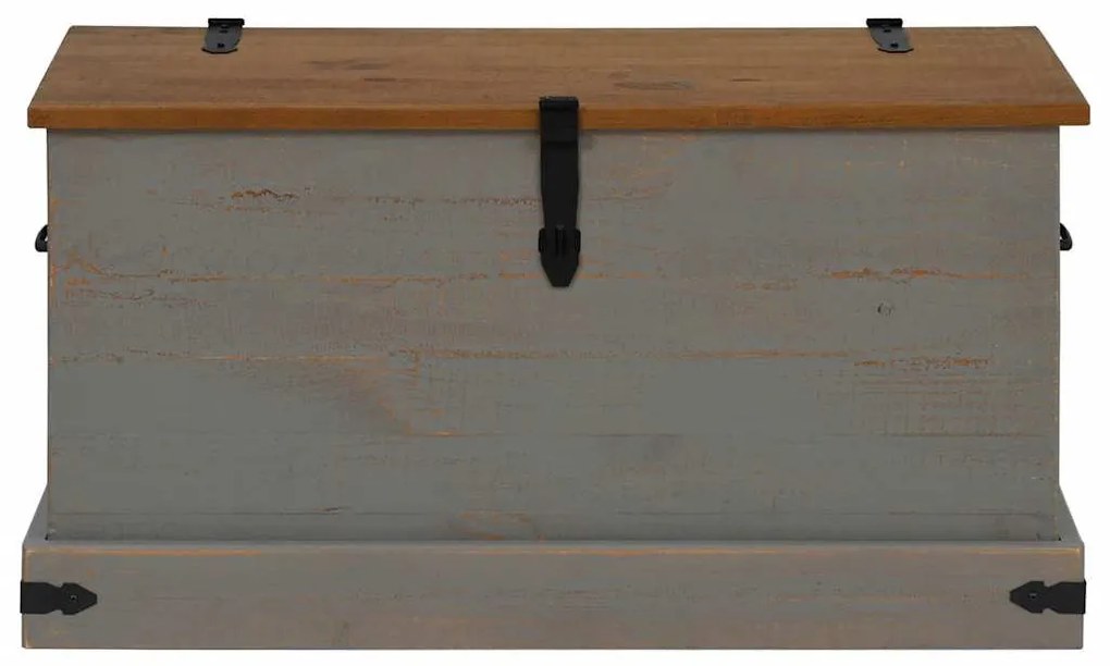 szürke tömör fenyőfa HALDEN tárolószekrény 91x48x47 cm
