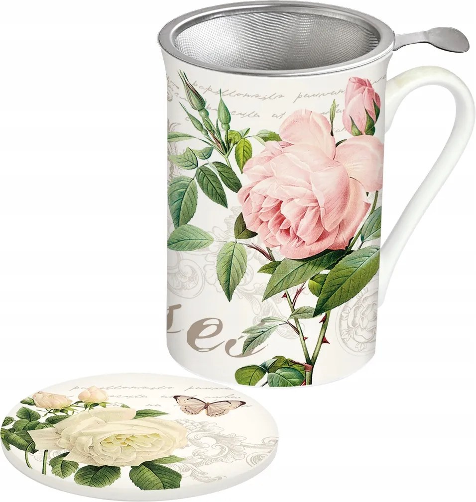 Porcelán teásbögre ajándék fedő