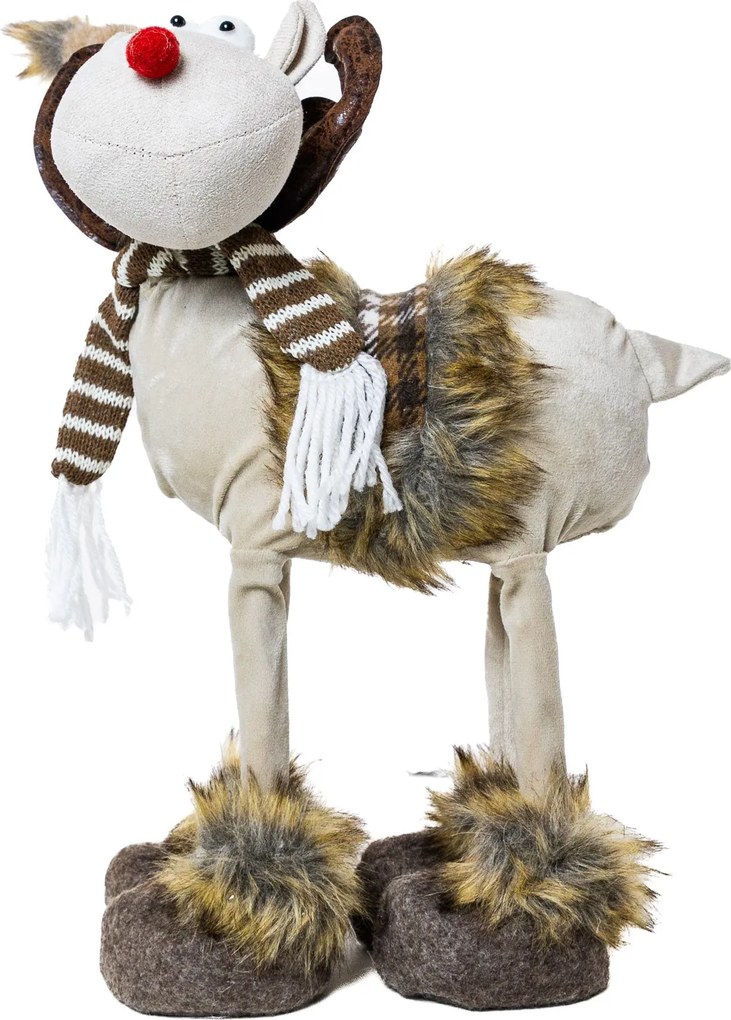 Textil szarvas 50 cm Barna-fehér sálas