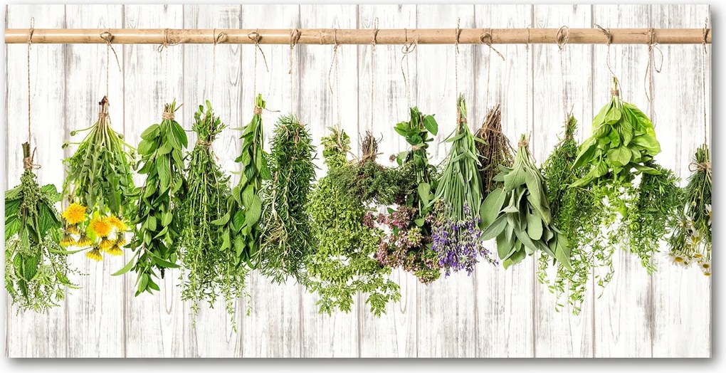 Fotó üvegkép Gyógynövények a zsinóron 140x70