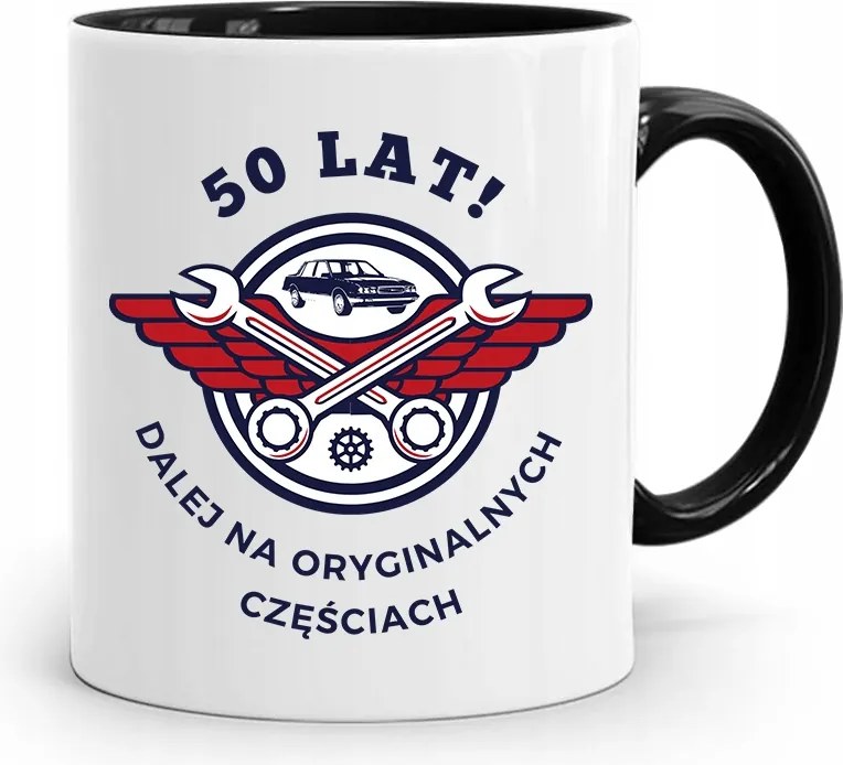 Születésnapra 50 50-es 50-es Bögre Fekete Ajándék fényképes nyomattal