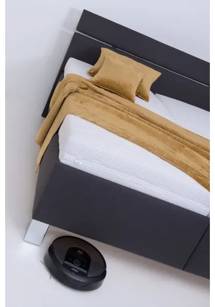 Kárpitozott ágy praktikus tárolóval, matrac nélkül ALIS 180x200 cm, antracit