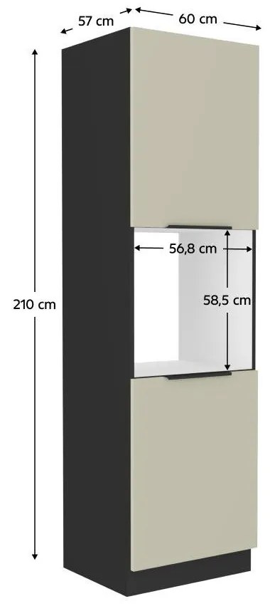 Magas szekrény beépíthető sütőhöz Arikona 60 DP 210 2F (kasmír + fekete) . 1097068
