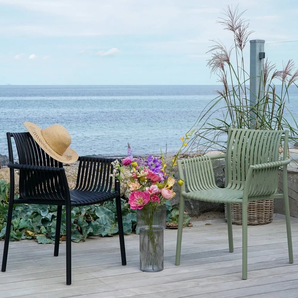 Fekete műanyag kerti szék szett 2 db-os Tulsa – House Nordic