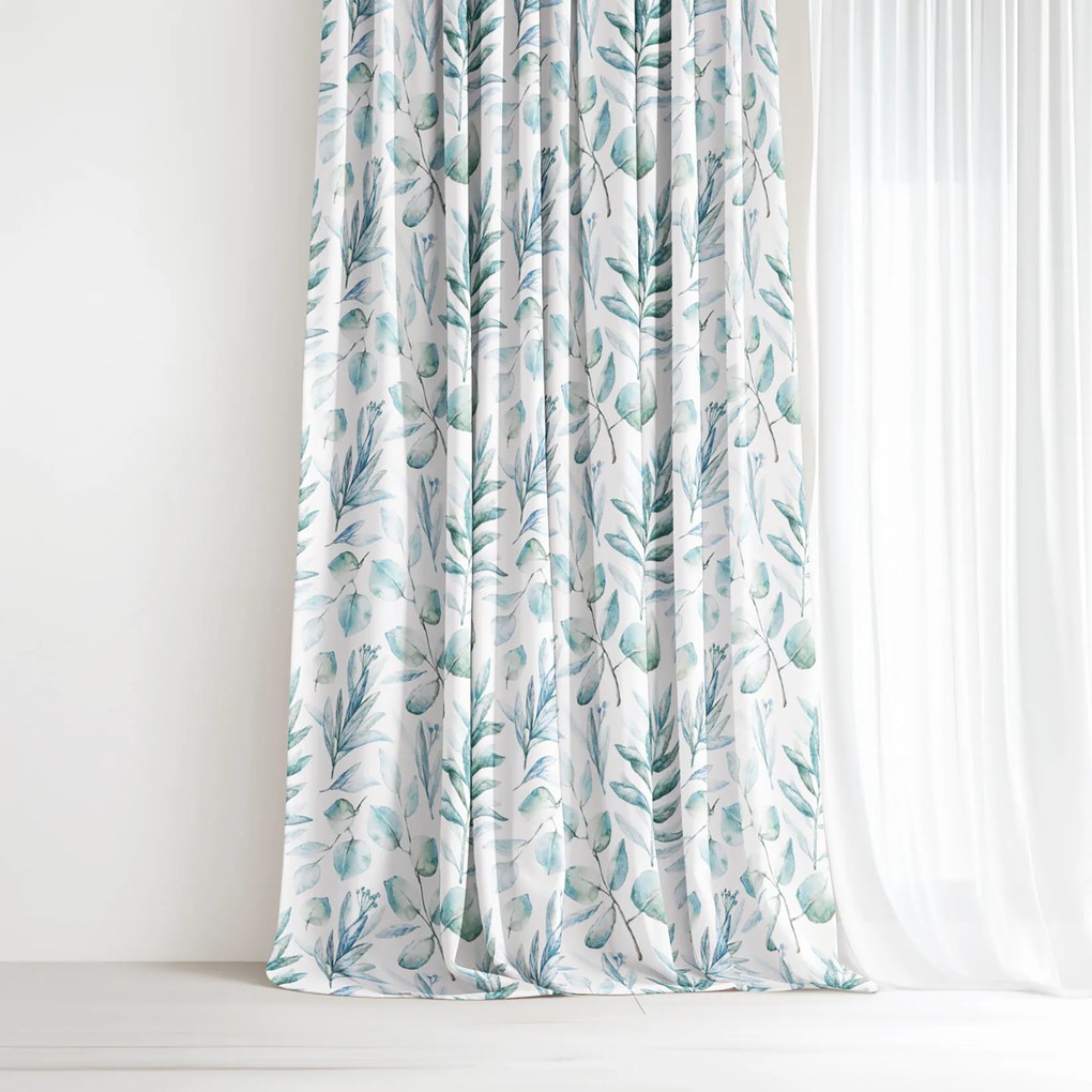 Goldea pamut drapéria deluxe - akvarell levelek 220x160 cm