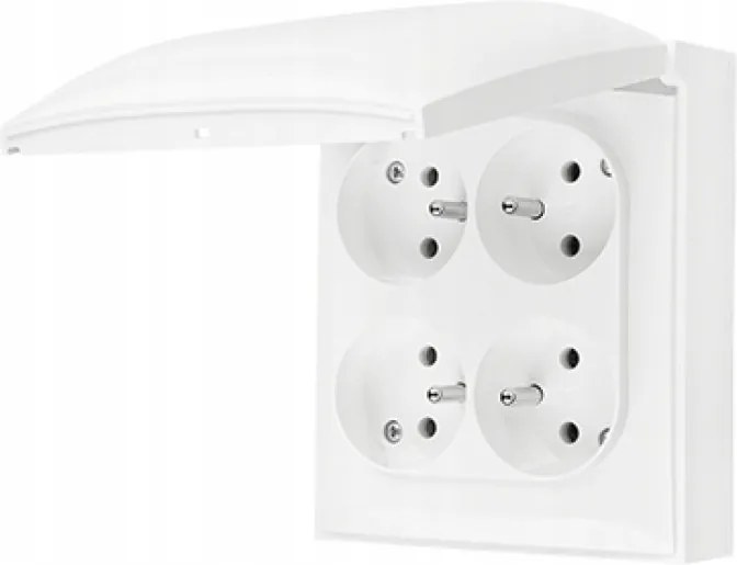 Négyes flip-flop aljzat falra szerelhető légmentesen záródó Kontakt Simon Aquaclick