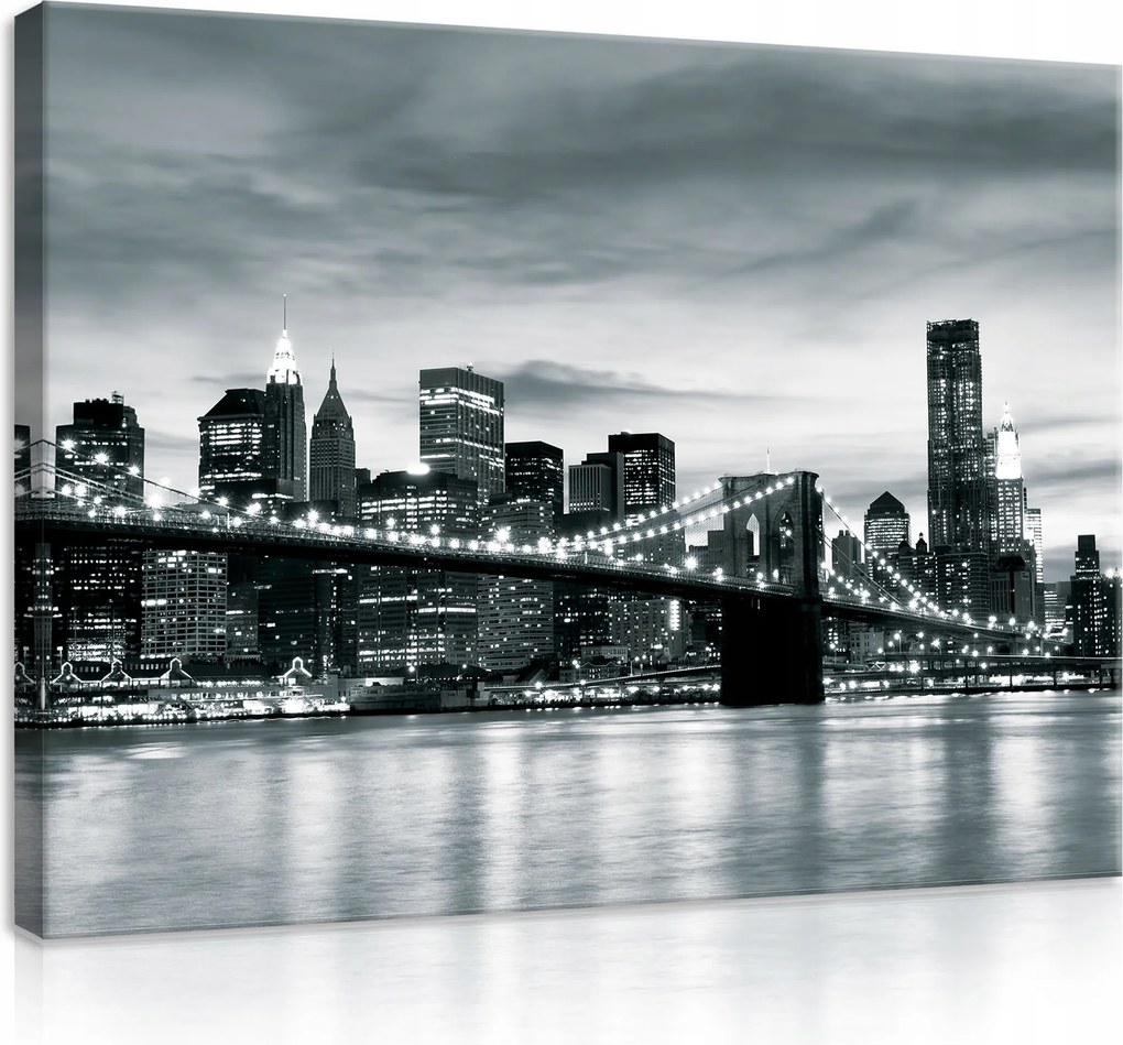 Vászonkép Város Éjszaka Híd Modern Vászon Fal Hálószoba Nappali 100x70