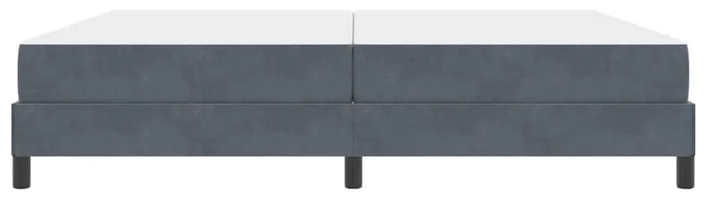 Boxspring ágy matraccal Sötétszürke 200 x 200 cm Bársony