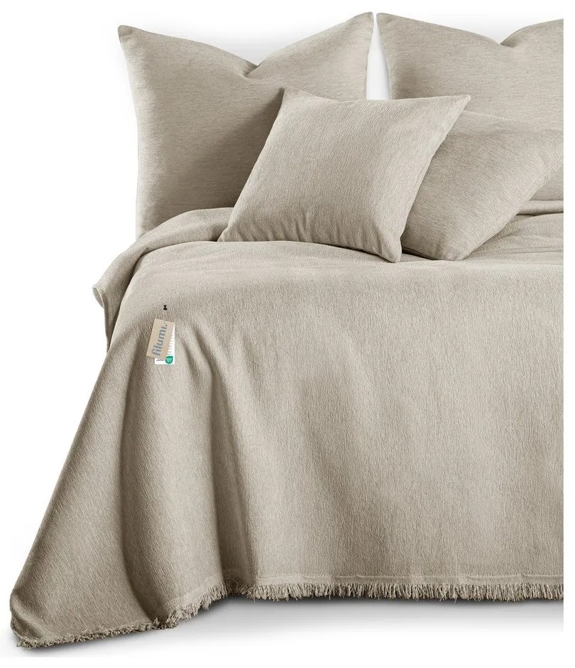 Bézs zsenília ágytakaró 220x240 cm Talo – Filumi