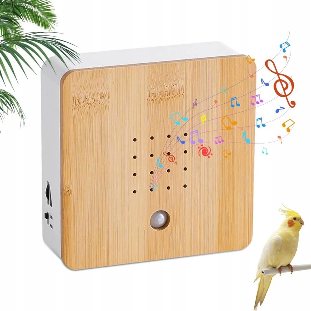 Soundbox Birdsong Mozgásérzékelő madárcsicsergés hanggal Bambusz