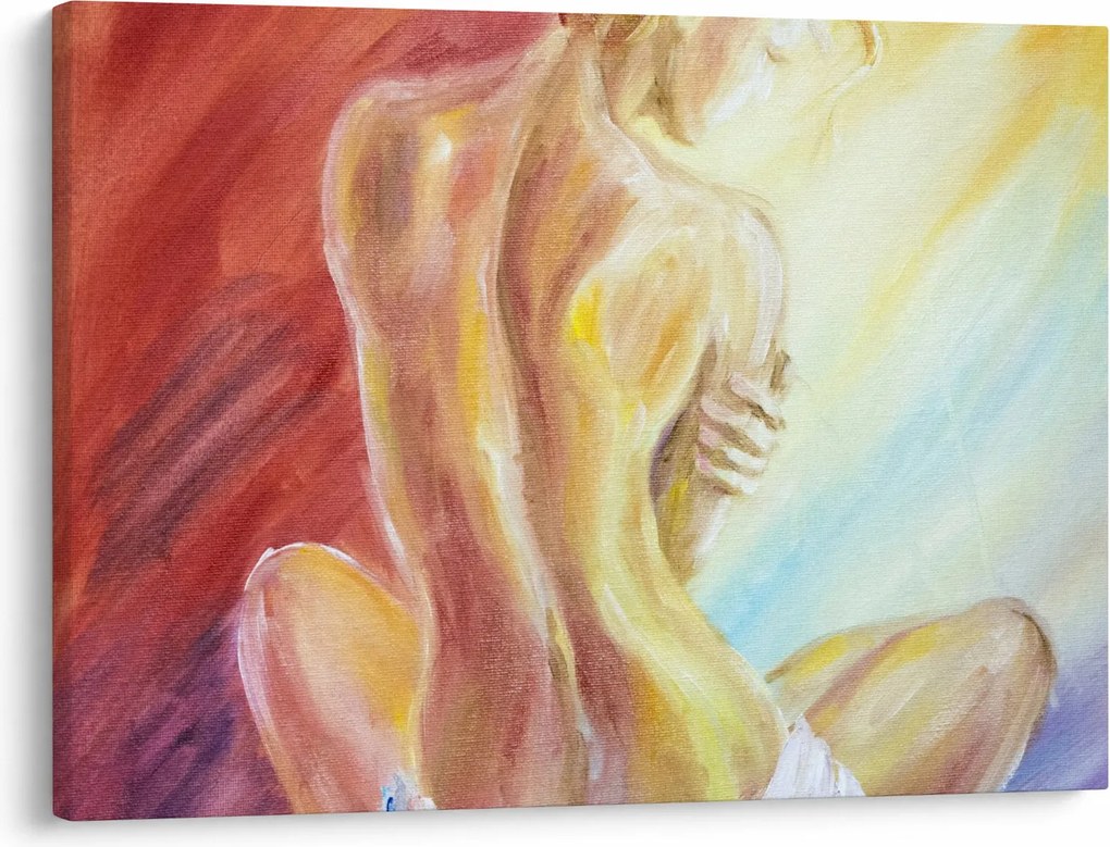 Pihenő nő képe, olajfestmény (70x50 cm)