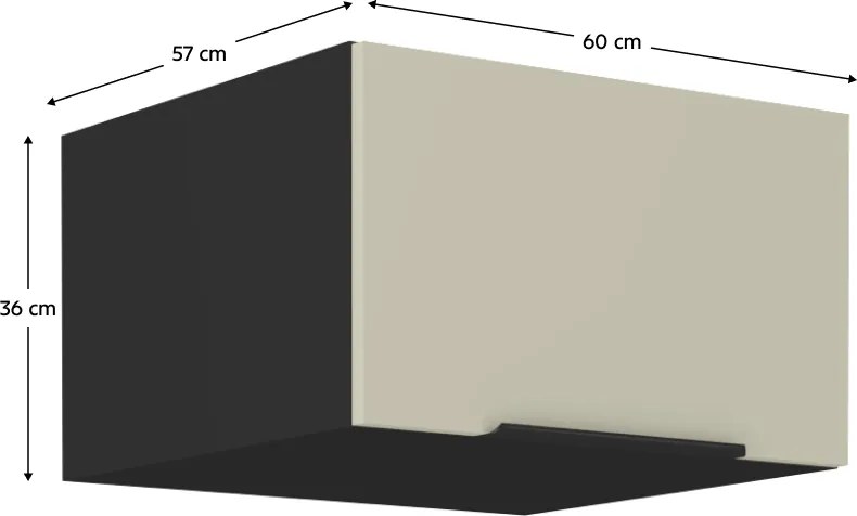 Felső szekrény, kasmír/fekete, ARAKA 60 NAGU-36 1F