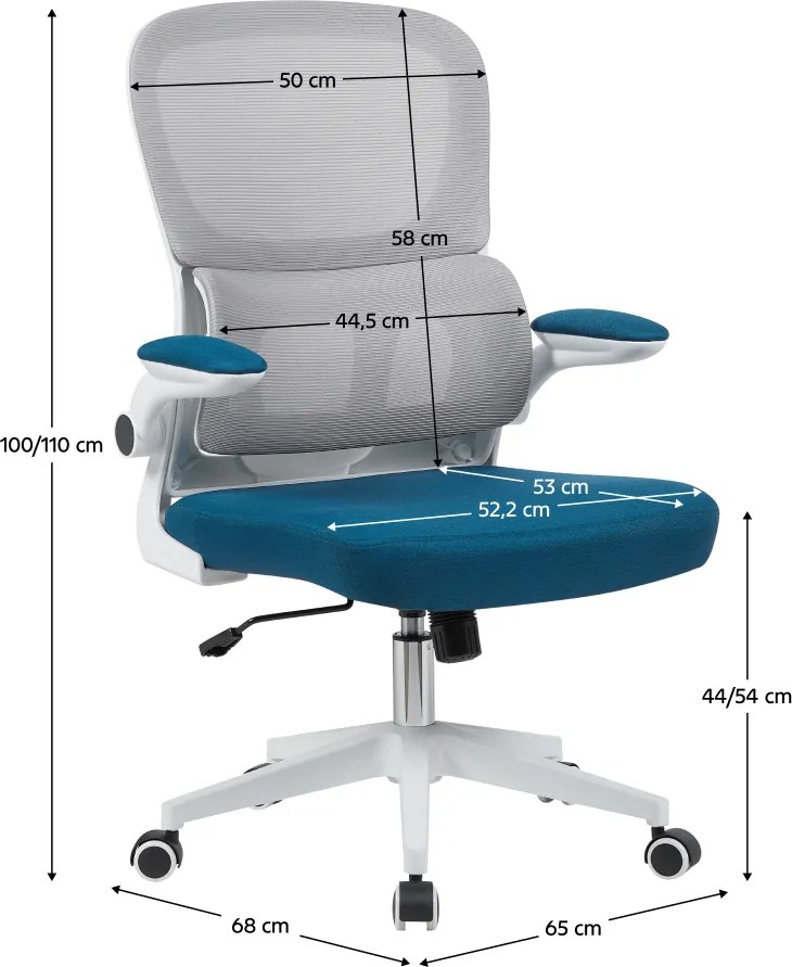 Irodai szék, barna/petrolkék/fehér, RAMIRO