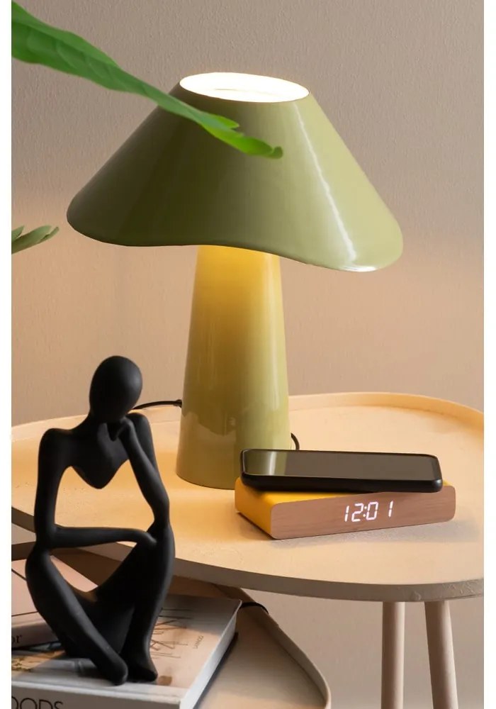 Digitális ébresztőóra vezeték nélküli töltővel Retro Flat LED – Karlsson