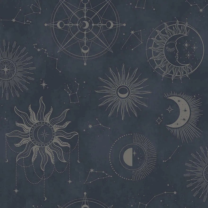 Holden Decor Imaginarium 3 Cosmic ezüst-sötétkék világűr mintás papír tapéta – 14251