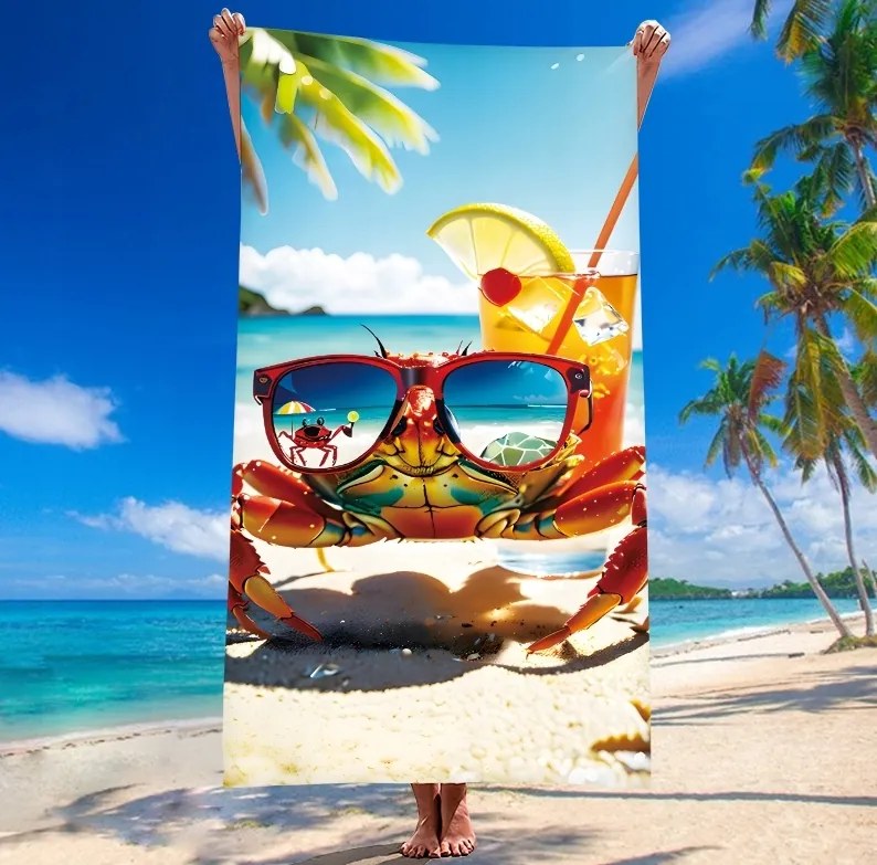 Strandtörölköző JUST CHILL 100x180 cm színes, 100% mikroszálas