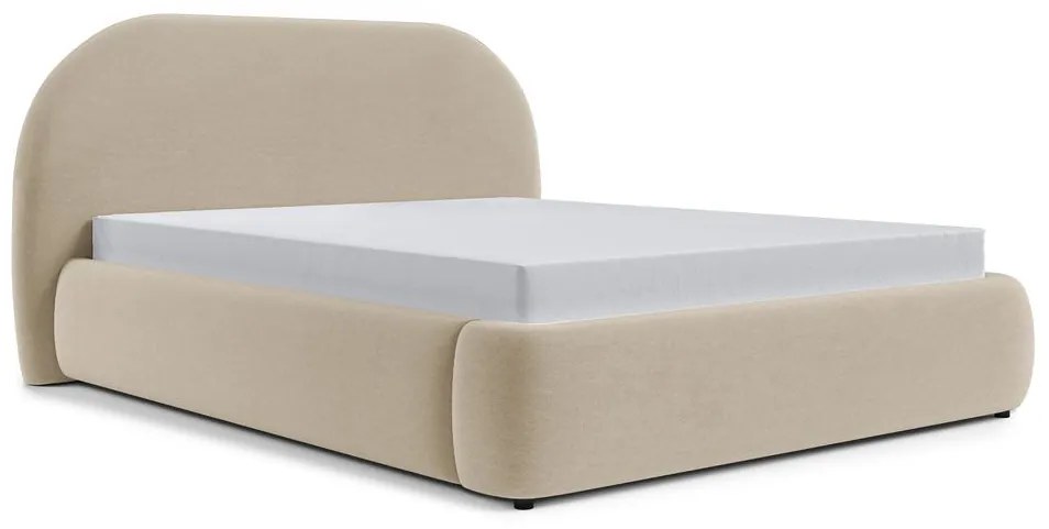 Franciaágy 140 cm Olivo P (ágyráccsal) (tárolóhellyel) (közepes bézs + fekete). 1100411