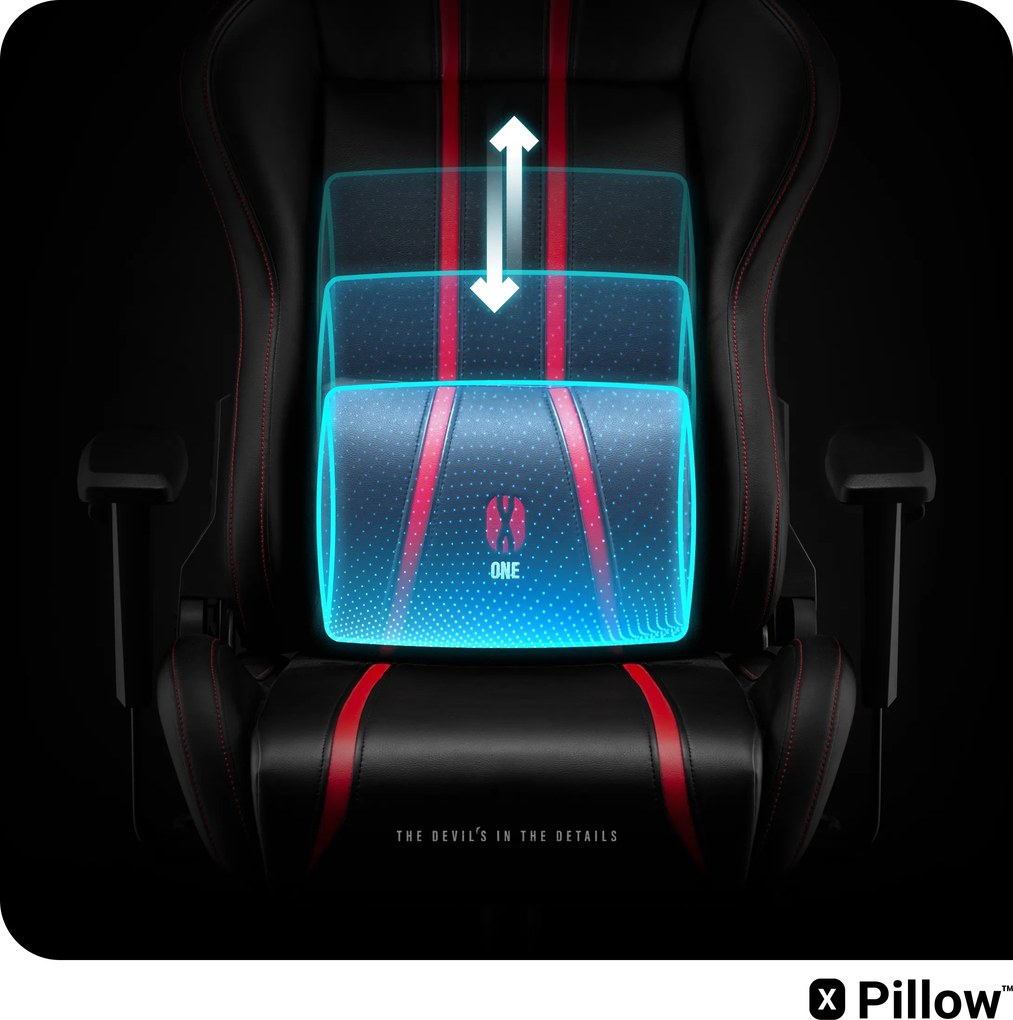Gamer szék műbőr Normal Size, fekete-piros: Diablo X-One 2.0