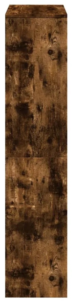 4 szintes füstös tölgy elválasztó könyvespolc 131,5x29x131,5 cm