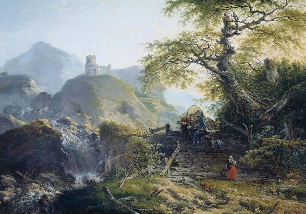 Vár a hegyen poszter, fotótapéta, Vlies (300 x 210 cm)