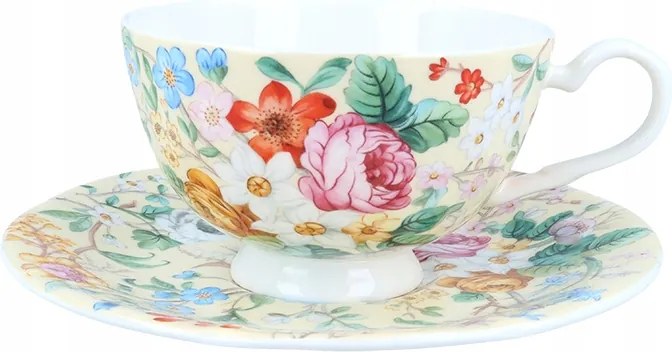 Bone China virágos porcelán teáscsésze 185 ml