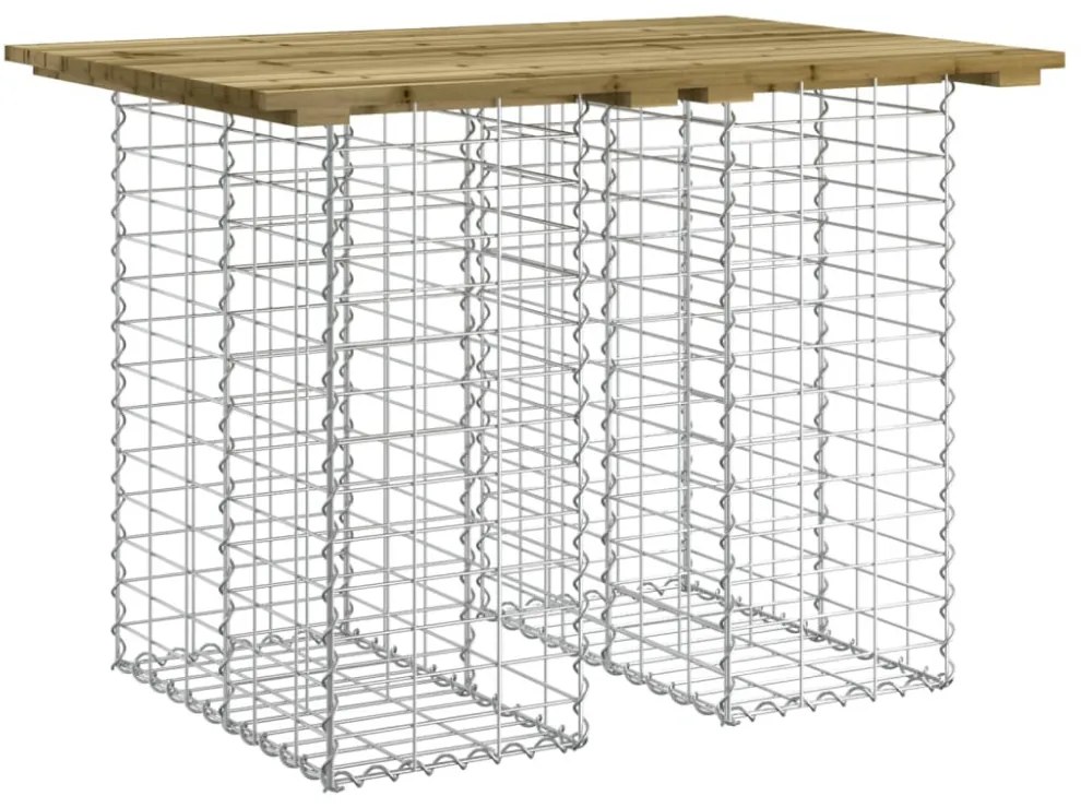 impregnált fenyőfa gabion kerti pad 100 x 70 x 72 cm