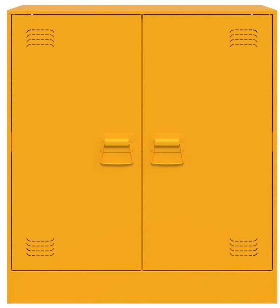 vidaXL mustársárga acél tálalószekrény 67 x 39 x 73 cm
