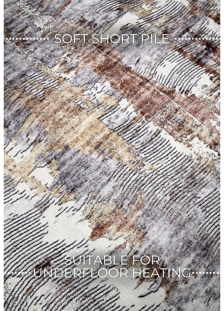 Szürke szőnyeg 80x150 cm Malard Copper Gold – Elle Decoration