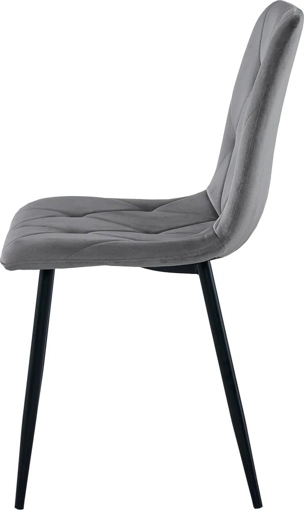 AKCIÓ sötétszürke bársonyos étkezőszék LIBRA fekete lábakkal II. minőség