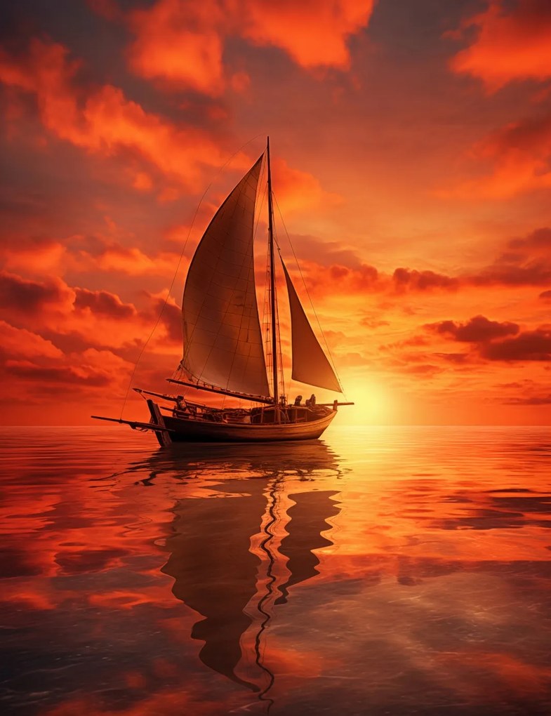 Poszter 50x65cm Naplemente vitorlái alatt