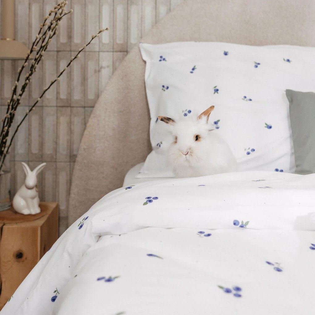 Goldea pamut ágyneműhuzat - áfonya mintás 240 x 220 és 2db 70 x 90 cm